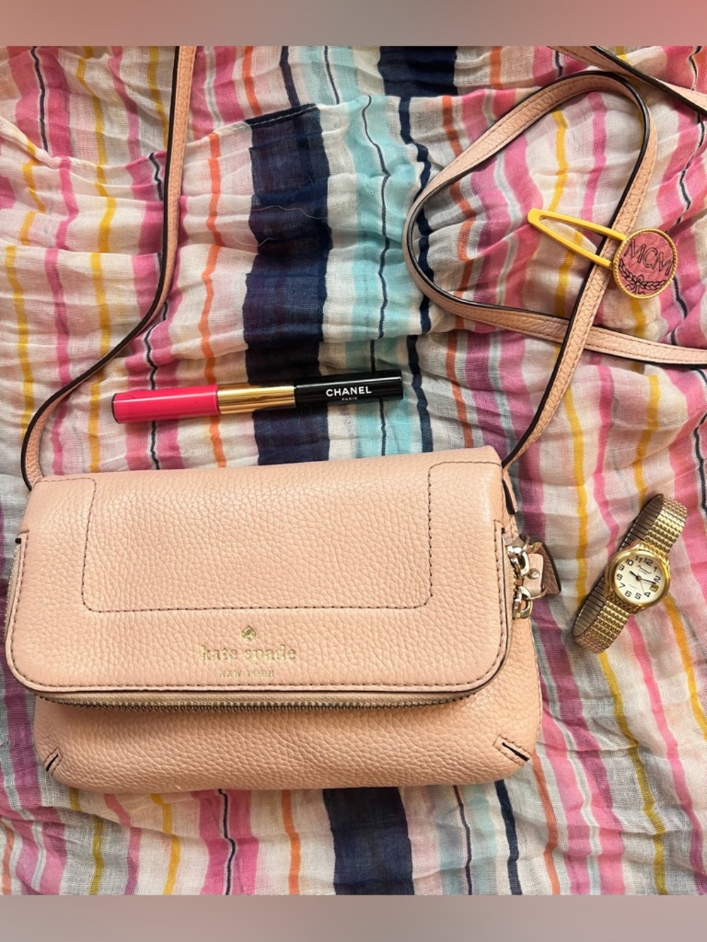 ♠️ Kate Spade NY Blush Pink Pebbled Leather Crossbody Bag | GUC | Pre-Loved